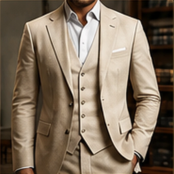 Light beige summer suit