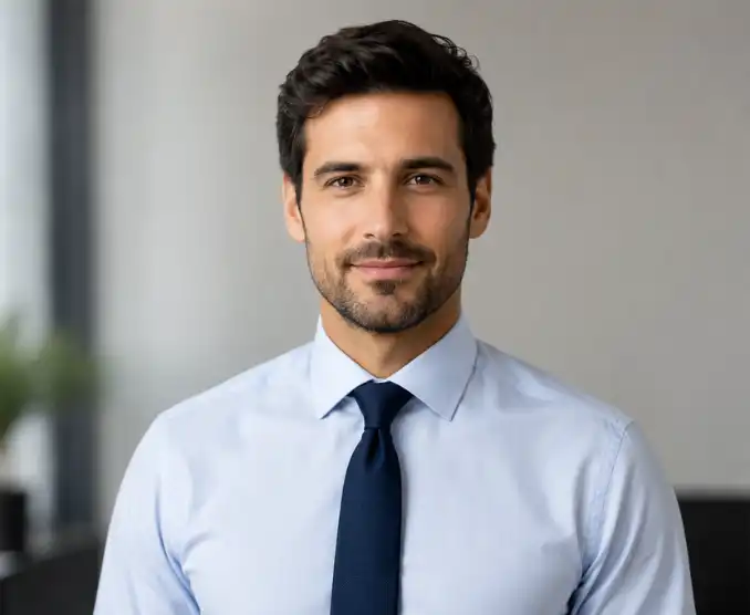 Blue bespoke business shirt