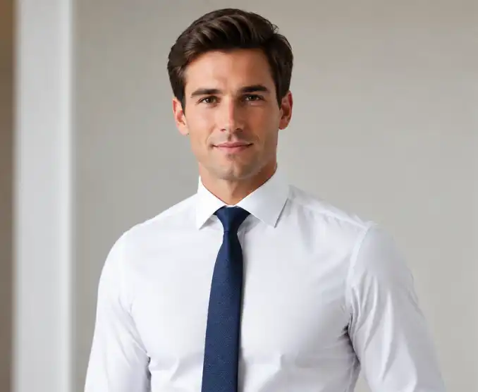 White formal shirt and tie