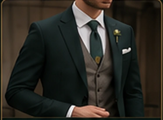 Dark green reception suit