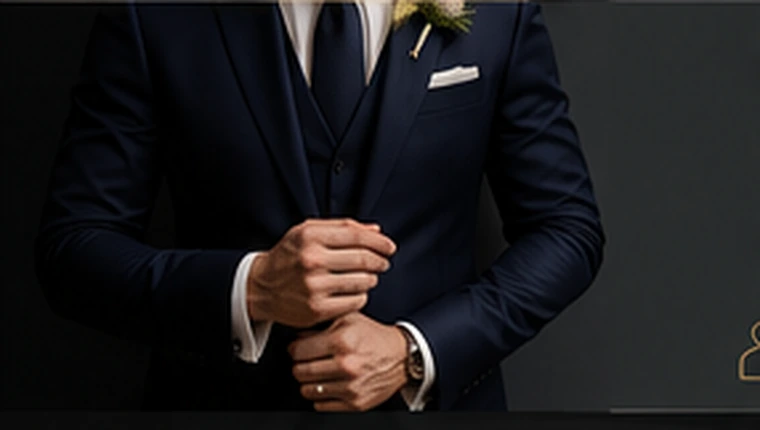 Gentleman wearing a tailored navy suit